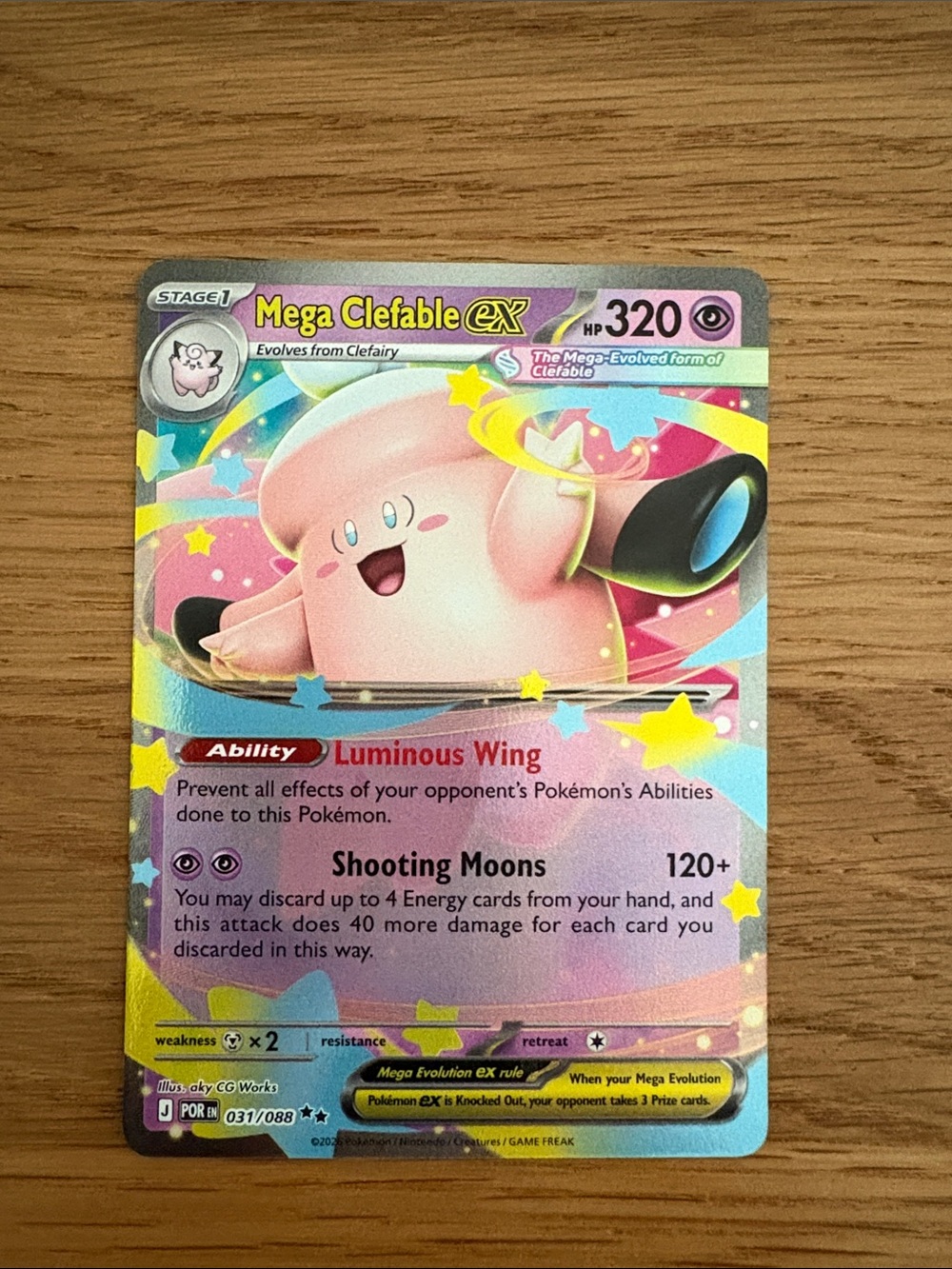 Pokemon Mega Clefable ex Pink Holo Collectible Card